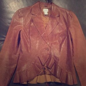 Lightweight Fitted Leather Blazer